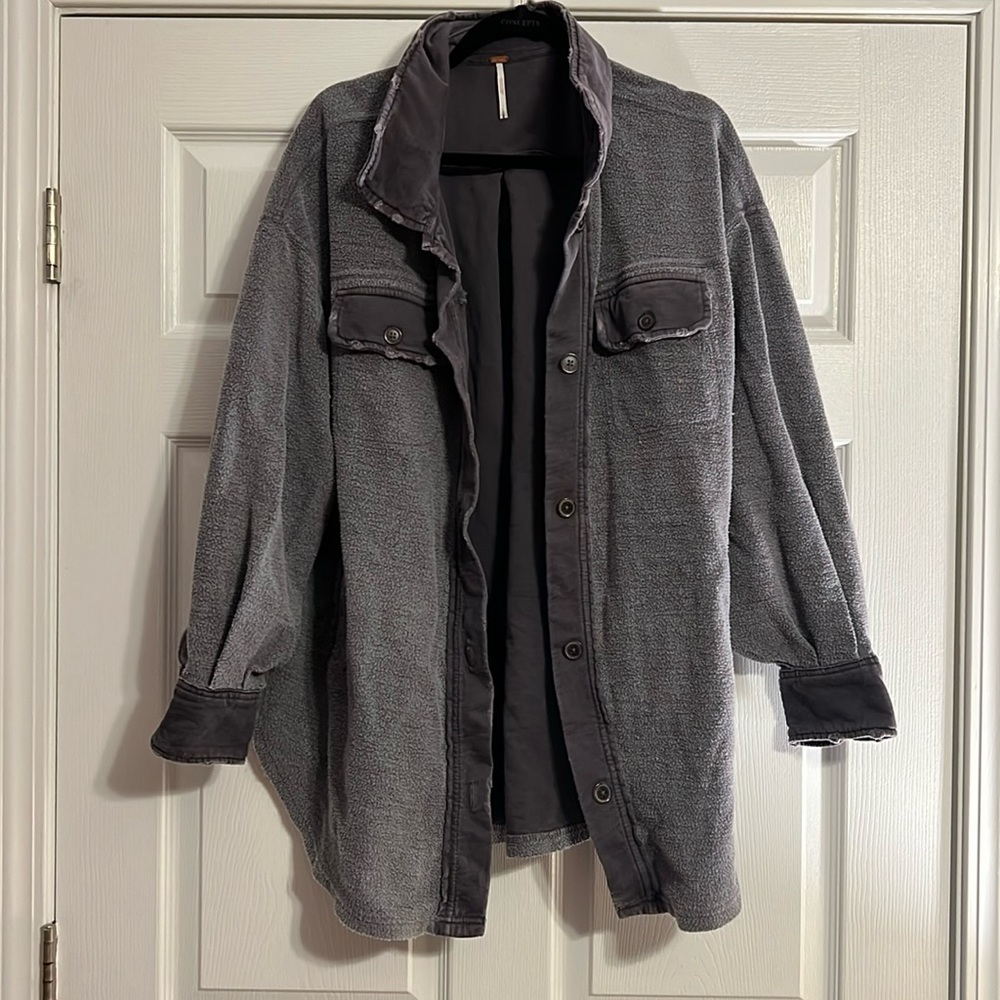 Free People Ruby Jacket Gray/Navy Women’s Small